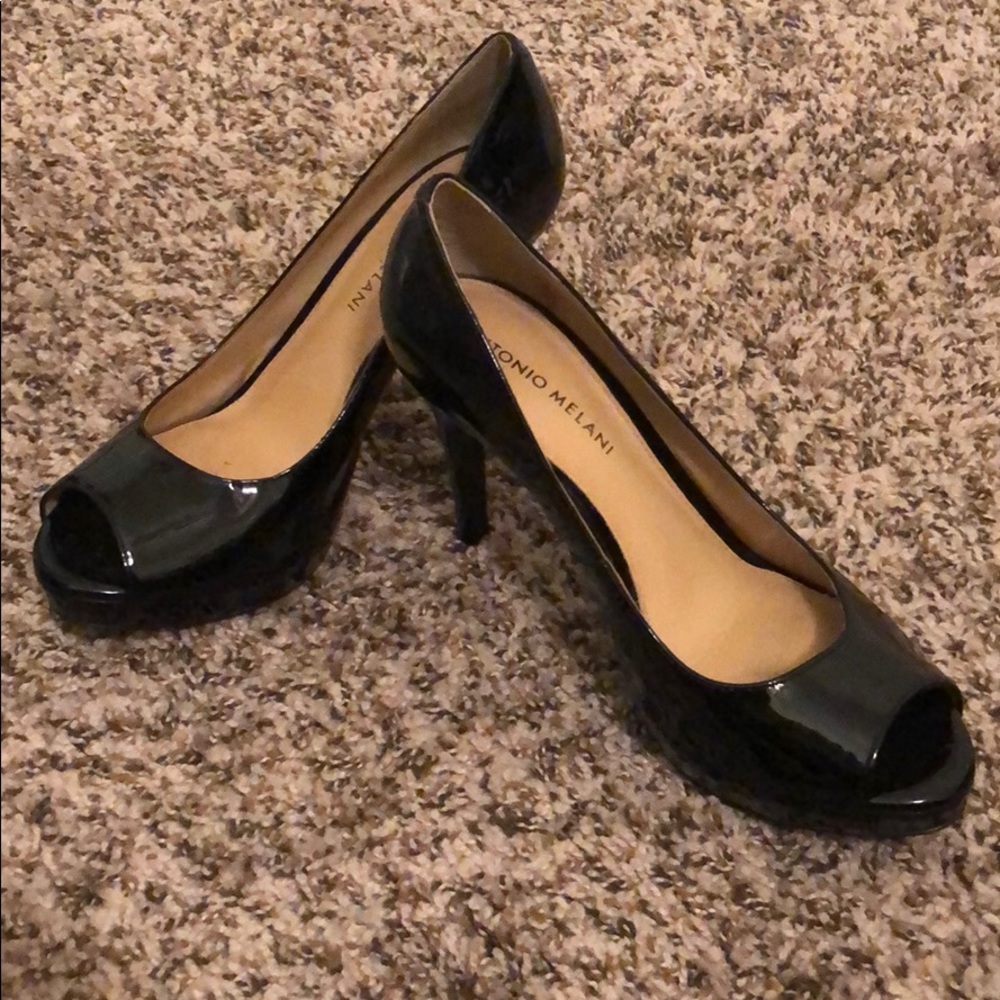 Patton Leather peep-toe pumps